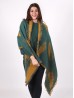 Reversible Soft Feather Patterned Scarf w/ Fringe